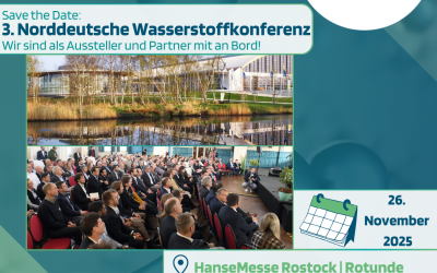 Save the Date: 3. Norddeutsche Wasserstoffkonferenz – Wir sind als Aussteller und Partner mit an Bord!